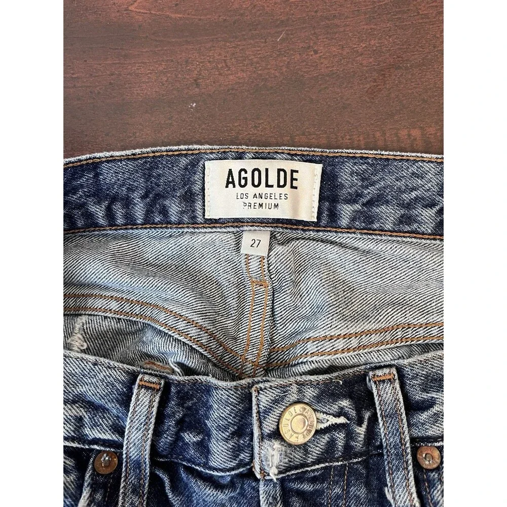 Agolde Women's High Rise Denim Short Distressed Size 27 100% Cotton - Picture 7 of 8